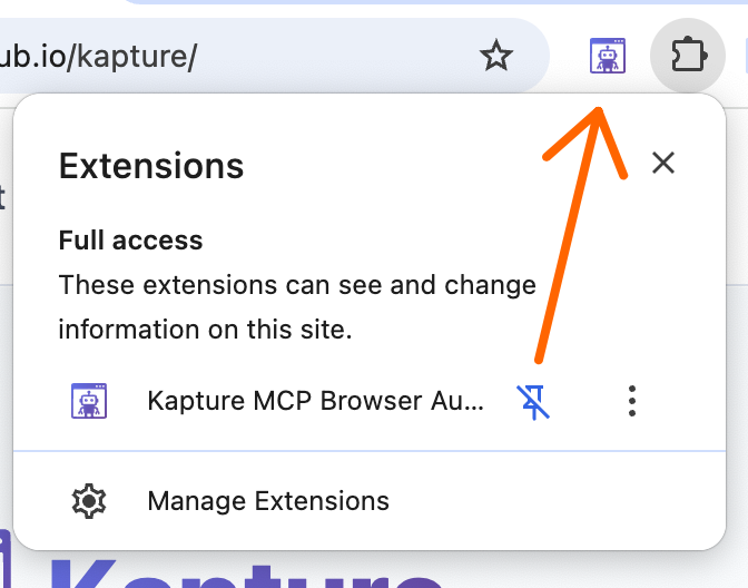 Pin Kapture extension